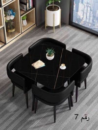 ميز ٤ كرسي • سطح مرمر • ٩٠×٩٠