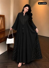 دشداشة كشمير • سواد فاحم • مقاسات 4XL-7XL