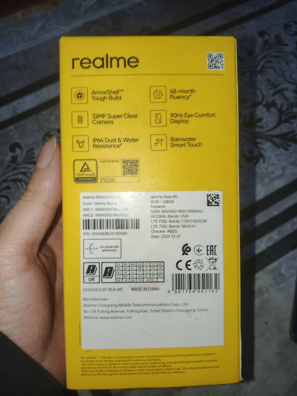 السلام عليكم ريلمي نوت 60 للبيع نظيف شرط مستخدم شهر شخطة ما بي شرط وضمان وغراضه  ما بي اي نقص وضمان لا مصلح ولا مفتوح شرط ابيع سعرها 110 وبي مجال بسيط موجود فيس وهذا رقمي هم ***********
