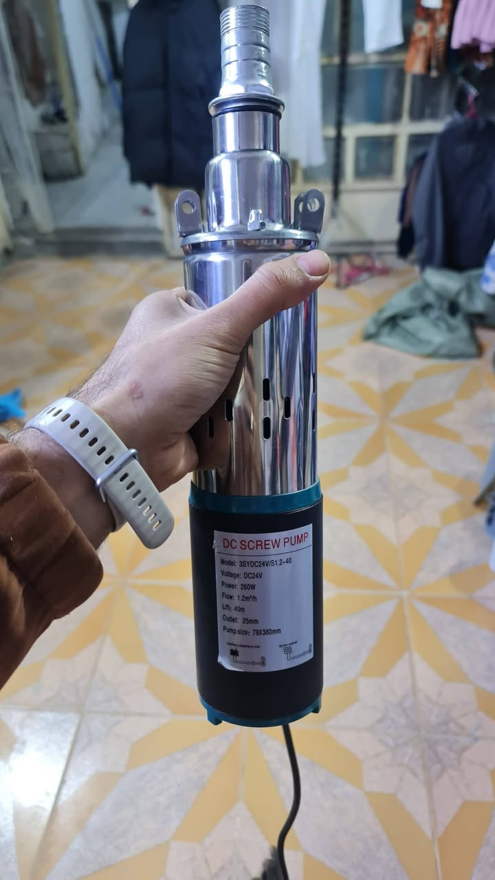 شوفو هذا الجمال والقوه   اعلى سعر ابيع 
 ملاحضه اسعارهن ب ٢٠٠ هاي  ولحد يتفلسف براسي رجاءً

 مضخة مياه غاطسة تعمل بالتيار المستمر (DC Screw Pump)، وتستخدم عادة للآبار العميقة والري الزراعي. 
المواصفات الفنية: تعمل بجهد 24 فولت وقدرة 260 واط، وتوفر رفعاً عالياً يصل إلى 40 مترًا ومعدل تدفق 1.2 متر مكعب في الساعة. 
التكنولوجيا: مصنوعة من الفولاذ المقاوم للصدأ لمتانة عالية ومقاومة للتآكل. 
ا


**إذا كنت صاحب هذا الإعلان وتريد حذفه لأي سبب، رجاءا أرسل رسالة إلى الدعم الفني**