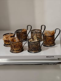 ٦ قطع • تغليف اكواب نحاس