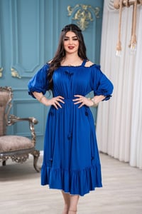 فستان ساحلي • زبدة تركي • فري سايز ١١٠ كيلو