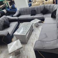 طقم كنب 9 أشخاص • صندوق تخزين • قماش مخمل