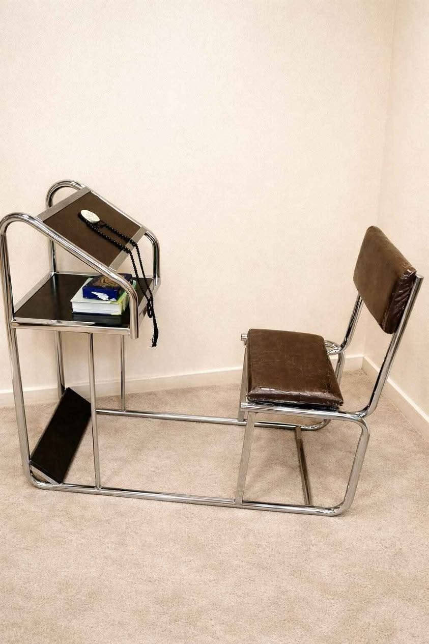 📢 كرسي صلاة متين ومريح
✦ تصميم عملي يساعد كبار السن والمرضى على أداء الصلاة بسهولة وراحة.
✦ مصنوع من هيكل حديد مقاوم للصدأ مع طلاء أنيق.
✦ يحتوي على مسند ورف أمامي للقرآن أو الأدعية.
✦ متوفر بعدة ألوان (بني – أبيض).
✦ مناسب للمساجد والمنازل.

💰 السعر: 60,000 دينار عراقي فقط

📍 التوصيل متوفر داخل كربلاء وباقي المحافظات.
📞 للطلب أو الاستفسار راسل الصفحة أو اتصل على الرقم *********** واتساب كربلاء, العراق
