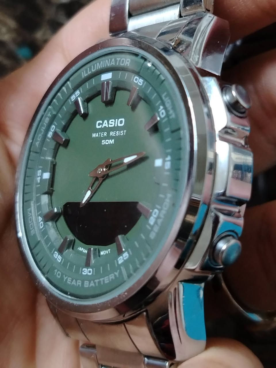 كاسيو دبل تايم ياباني 
باله اوربي  غير مستعمل 
مينه  زيتوني سيراميك
اضائه led 
معدن ستانلس ستيل مقاوم للماء 
وزن ثقيل 
زجاج زفير ضد الخدش والكسر .التعجبة يخلي سعر والف عافية علياخذها


**إذا كنت صاحب هذا الإعلان وتريد حذفه لأي سبب، رجاءا أرسل رسالة إلى الدعم الفني**