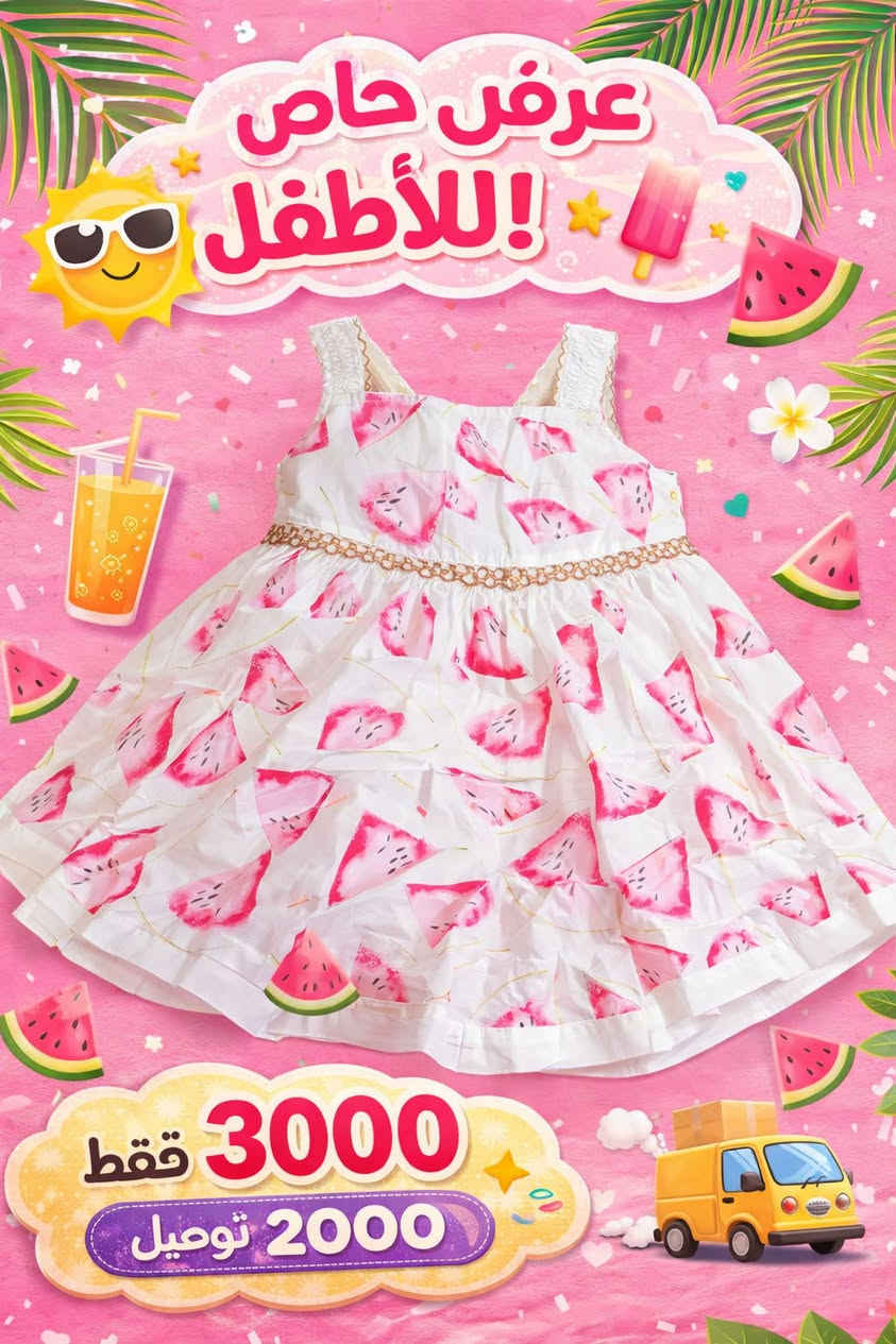 فساتين بناتيه سعر القطعه 3 آلاف فقط توصيل كافه انحاء النجف الفين دينار فقط للحجز تم ومراسله خاص


**إذا كنت صاحب هذا الإعلان وتريد حذفه لأي سبب، رجاءا أرسل رسالة إلى الدعم الفني**