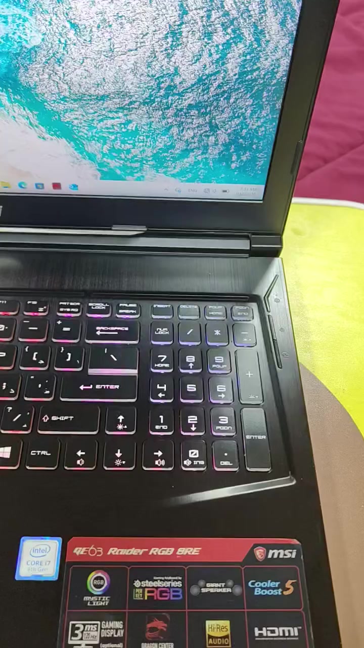 السلام عليكم
MSI Raider RGB 8RE
VGA:- GTX 1060 6GB GDDR5
CPU :- inter Core i7-8750
HDD:- SSD 1TB
RAM :- DDR 4 16 GB 
Screen 15.6 inch  FHD
Wind 11
نظيفة جدا 
Price :- 750000 dinar
Place :- Baghdad


**إذا كنت صاحب هذا الإعلان وتريد حذفه لأي سبب، رجاءا أرسل رسالة إلى الدعم الفني**