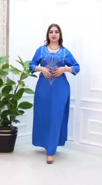 دشداشة نسائي • كشمير مطعم بالستراس • مقاسات 2XL-5XL