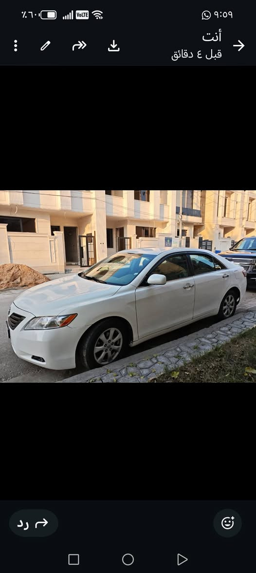 السلام عليكم ورحمة الله وبركاته معروض للبيع كامري ٢٠٠٧ وارد أمريكي  ٦ سلندر ماشيه ٢٠٠الف ميل سياره كامله كير ومحرك وتبريد بحاله ممتازه المحرك بدلتها السنه الماضيه نظيف جدا... السياره بيها ضربه بالجاملغ الأمامي جهة الصدر وضربه خفيفه تحت فتحة البانزين
مكاني بغداد السيديه دور الضباط للاتصال ***********
السعر ٩٢$
