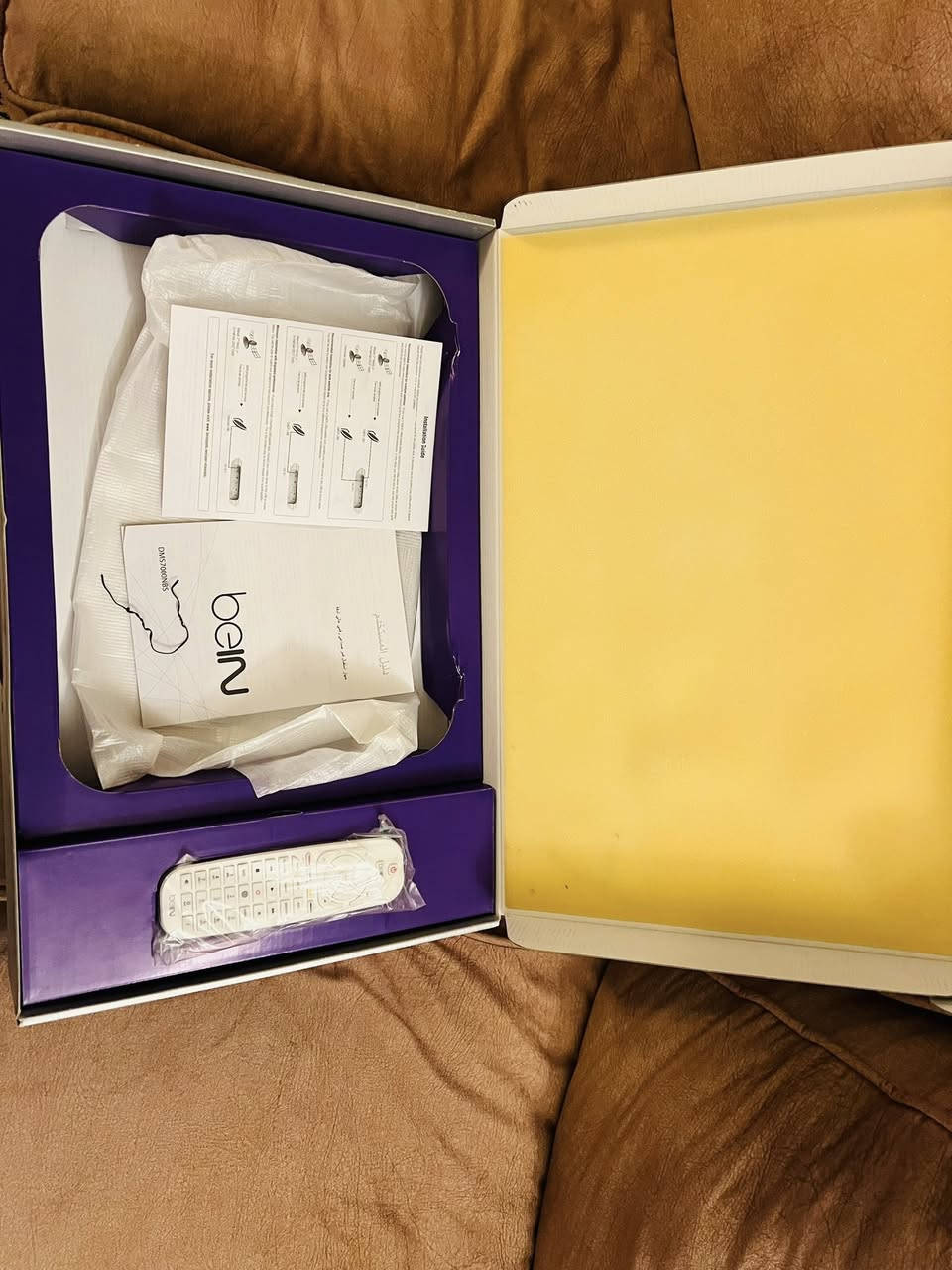 للبيع: جهاز beIN Media Server موديل DMS7000NBS – نظيف جداً
📌 الموديل: beIN DMS7000NBS
📌 الحالة: مستخدم نظيف جدا – مفرمّت وجاهز – بدون اشتراك وبدون سمارت كارد
📌 المواصفات:
• تكدر تشدله قرص داخلي 1 TB للتسجيل
• واي-فاي + إيثرنت + USB
• مدخل HDMI + PVR + تسجيل متقدم
• دعم HD عالي الجودة 💡  ￼

📦 الملحقات:
• ريموت
• كيبل HDMI
• محول كهرباء 
• كرتون

💰 السعر المطلوب : 115 الف دينار (قابل للتفاوض المعقول)
📍 المدينة: بغداد
📞 للتواصل: (***********)
