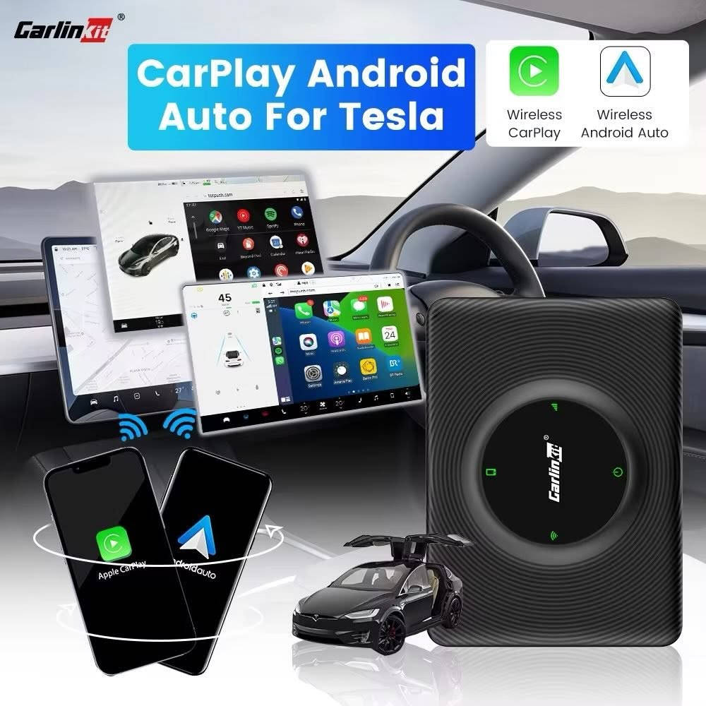 محول Carlinkit T2C اللاسلكي المخصص لسيارات تيسلا (Tesla) 🚗
✨القطعة المثالية لإضافة أنظمة الهواتف الذكية على شاشة التيسلا الأصلية بدون أي تعديل أو فك!
📌 أبرز المواصفات والمميزات:دعم كامل لـ CarPlay
 و Android Auto: لتشغيل أنظمة آيفون وأندرويد لاسلكياً.توصيل مباشر (Plug & Play): يعمل فوراً عبر منفذ الـ USB دون الحاجة لفك أو تعديل بالسيارة
 اتصال لاسلكي سريع ومستقر: يدعم واي فاي ثنائي النطاق (2.4G + 5G) لضمان سلاسة الأداء
تحديثات عبر الإنترنت (OTA)
إمكانية ترقية النظام الداخلي للقطعة لاسلكياً بسهولة دعم التطبيقات الذكية
تشغيل خرائط جوجل وواتساب، وسبوتيفاي، ودعم المساعد الصوتي (Siri / Google Assistant


**إذا كنت صاحب هذا الإعلان وتريد حذفه لأي سبب، رجاءا أرسل رسالة إلى الدعم الفني**