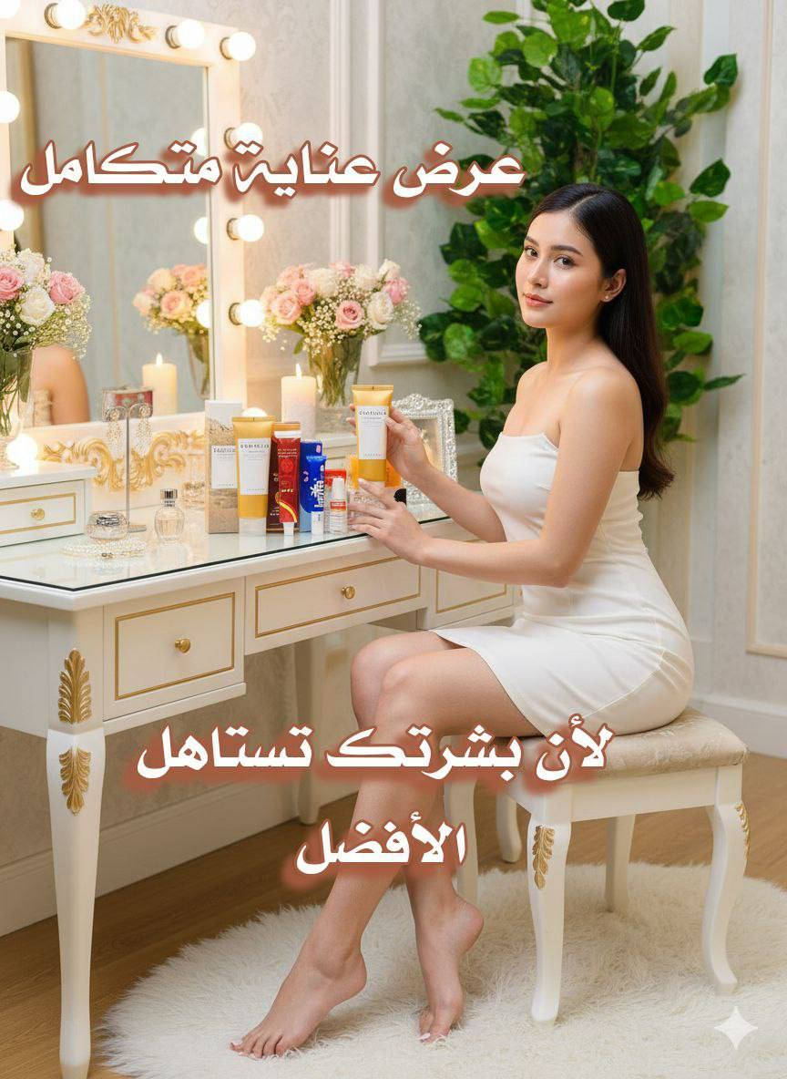 عرض عناية متكامل يجمع إشراقة البشرة، تفتيح المناطق، نعومة اليدين والقدمين، وتقوية الأظافر 💯💯
يتكون من 💯
1️⃣ غسول SKIN1004 Madagascar Centella Ampoule Foam
غسول لطيف ينظف البشرة بعمق بدون ما يسبب جفاف، يزيل الأوساخ وبقايا المكياج وينقّي المسامات، ويحتوي على السنتيلا اللي تهدئ البشرة وتقلل الحبوب والاحمرار. يخلي البشرة نظيفة، ناعمة ومهيأة لباقي العناية، ومناسب لكل أنواع البشرة حتى الحساسة 🌿

2️⃣ كريم JEY كرم جي الإيراني لليدين والقدمين
كريم غني يرطب بعمق ويعالج الجفاف والتشققات، يساعد على تنعيم اليدين والقدمين من أول استخدام، ومع الاستمرار يعطي مظهر صحي وملمس مخملي. مثالي للي تعاني من خشونة القدمين أو جفاف اليدين، ويخليهم ناعمين ومرتبين ✨

3️⃣ كريم كينتا Kenta
كريم فعّال يساعد على تفتيح المناطق الداكنة تدريجياً، يوحد لون البشرة ويرطبها بنفس الوقت، مناسب للاستخدام اليومي ويعطي نعومة وإشراقة واضحة مع الاستمرار 🤍

4️⃣ Mavala Stop للأظافر
منتج مخصص للعناية بالأظافر، يقلل من عادة قضم الأظافر ويساعد على تقويتها وحمايتها، يخلي الأظافر مرتبة وأقوى ويعطيها مظهر صحي وأنيق 💅

5️⃣ صابونة Kojie San
صابونة معروفة بتفتيح البشرة وتوحيد لونها، تساعد على تقليل التصبغات والبقع الداكنة، وتنطي إشراقة ونقاء مع الاستخدام المنتظم، وتناسب الجسم والمناطق اللي تحتاج تفتيح ✨


**إذا كنت صاحب هذا الإعلان وتريد حذفه لأي سبب، رجاءا أرسل رسالة إلى الدعم الفني**