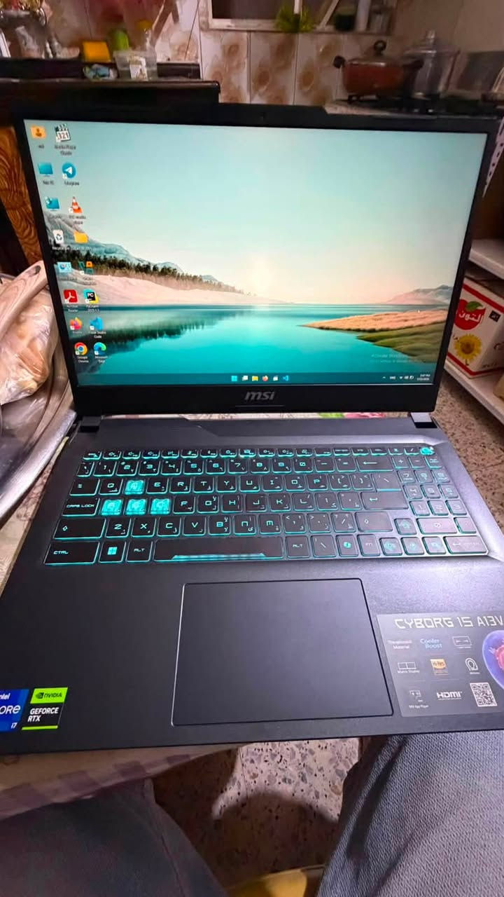 الابتوب: MSI Cyborg 15 A13V
الشاشة: 15.6", FHD, Anti-Glare, IPS-level, 144hz

المعالج: Intel Core i7-13620H Processor

الكرت: GeForce RTX4060/8GB GDDR6

الرامات:       DDR5 16GB(8GB*2) 

الذاكرة:             512GB SSD

WLAN+BT combo module

Free Dos

US-International

BTY-M492 11.4V 53.5Wh 3 cells

MFG

MSI-Europe: Eindhoven 5706 5692 ER Son

Cyborg 15 A13VF

MKT: Cyborg 15 A13VF-635XAE

SKU: TB71362H16GXXDXX

S/N:K2311N0088992
جديد (مليون وربع )بي مجال 
***********
