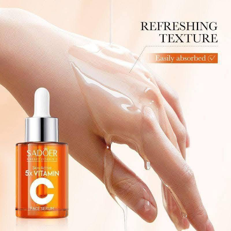 مصل الوجه SADOER 5X Heavy Vitamin C Skin Active هو منتج للعناية بالبشرة يهدف إلى تفتيح البشرة وتوحيد لونها 🍊🧡
الفوائد الرئيسية:

يهدف المصل إلى تبييض وتفتيح البشرة، وتقليل البقع الداكنة وتفاوت لون البشرة، بالإضافة إلى توفير حماية مضادة للأكسدة وترطيب مكثف [4، 12].🟧🔶

المكونات الرئيسية:

يحتوي على 5X فيتامين C النشط والنياسيناميد.4️⃣

كيفية الاستخدام:

يُنصح بتطبيقه على بشرة نظيفة بعد التنظيف، ثم تدليكه بلطف على الوجه والرقبة، والتربيت لتعزيز الامتصاص، ثم وضع مرطب بعده. يُفضل استخدامه مرتين يوميًا، صباحًا ومساءً.

السعر 8  الاف
مصل الوجه SADOER 5X Heavy Vitamin C Skin Active هو منتج للعناية بالبشرة يهدف إلى تفتيح البشرة وتوحيد لونها 🍊🧡


**إذا كنت صاحب هذا الإعلان وتريد حذفه لأي سبب، رجاءا أرسل رسالة إلى الدعم الفني**