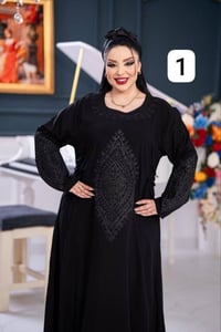 كشمير اسود • موديل برنسيسة • مقاسات 2XL-5XL