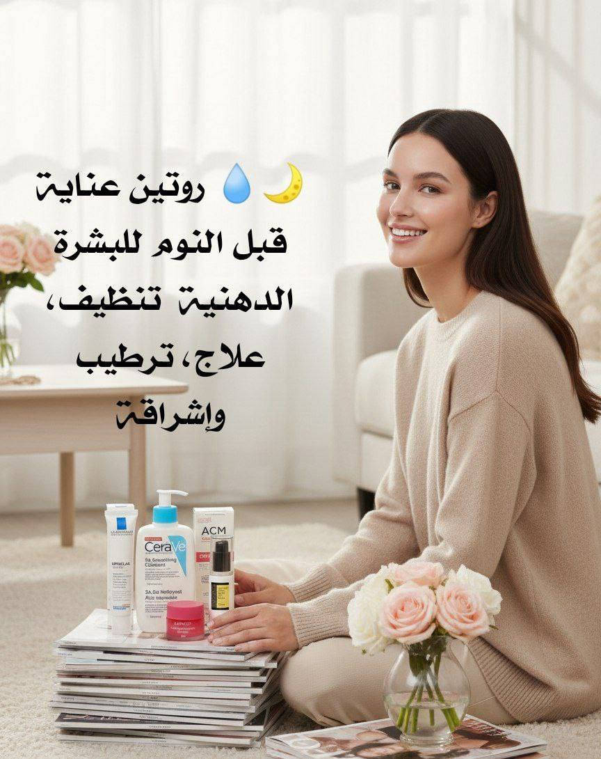 🌙✨ روتين ليلي متكامل للبشرة الدهنية ✨🌙

تعبتي من الحبوب واللمعان؟ هذا الروتين يجمع أقوى الماركات العالمية 🇰🇷🇫🇷🇺🇸 حتى ينظف، يعالج، ويوحّد بشرتج وانتي نايمة 💚

🧼 تنظيف عميق
🎯 علاج الحبوب
🌿 تفتيح آثارها
👁 ترطيب وانتعاش
💋 شفاه ناعمة

النتيجة؟ بشرة أنقى، أهدأ، ومشرقة من أول الصبح ✨

📦 منتجات أصلية 100%
📩 للحجز راسلينا خاص


**إذا كنت صاحب هذا الإعلان وتريد حذفه لأي سبب، رجاءا أرسل رسالة إلى الدعم الفني**