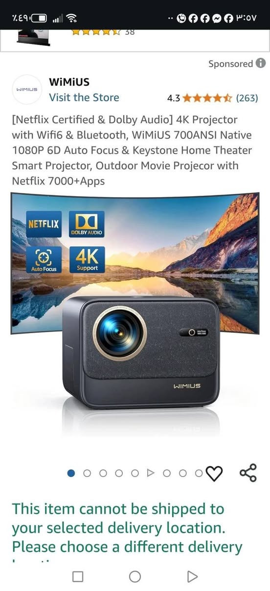 Projector WIMUS K9 4K''3D''
 Native 1080p FHD
ANSI 700 Lumens 30000
 احدث موديل من شركة WIMUS المعروفه 
أستيراد اوربا بريطانيا 
للحجز والاستفسار واتس اب
***********

