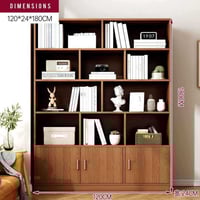 مكتبة خشب • دولاب ٣ أبواب • ١٨٠×٢٤×١٢٠ سم