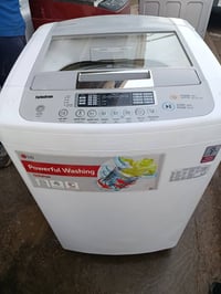 غسالة أوتوماتيك ال جي  غسالتين أوتوماتيك الجي حجم كبير  وحدة لونها ابي...