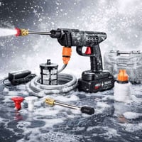 مسدس غسيل سيارات • بطارية ليثيوم • خرطوم 5م