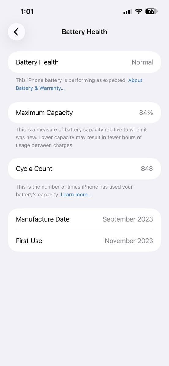 ايفون 15 برو ماكس ب 970 قفل قفل
بطارية 84%
شرق اوسط 
ذاكرة 256
تنبيه : ضهره انفطر عندي وبدلته بقطعة اصلية مال وكاله 

جهاز نظيف ومكفول من كلشي

الملحقات : كارتونه , شاحنة اصلية سريعة , 4 كفرات اصلية ￼

السعر 970 قفل بدون احراج , 
مكاني بغداد كرادة 
***********
موجود واتساب
