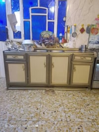 سنك حوضين • كاونتر ٦ قطع • بوفيه مراية