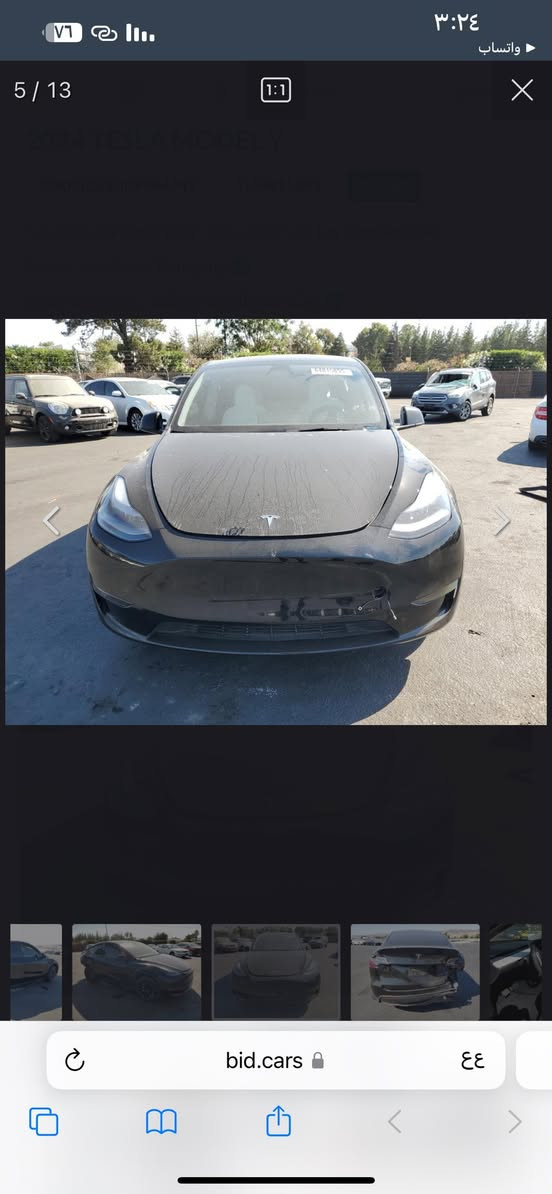 سلام عليكم تسلا واي موديل 24 دبل ماطور لون اسود داخل ابيض ويل 20 بلادي الحادث جاملغ وصندوك الدوك مدل بدون صبغ ولدعاميه هم بدون صبغ يعني بس الجاملغ صبغ السياره هيه واصله اربيل تترقم اربيل تريدها مرقم تريد انته ترقمها بسمك اي اسفسار اتصل بيع او مراوس *********** السياره بدون ايرباك السعر 215
