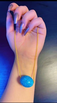 قلادة فيروز • ذهب برازيلي • توصيل لجميع المحافظات