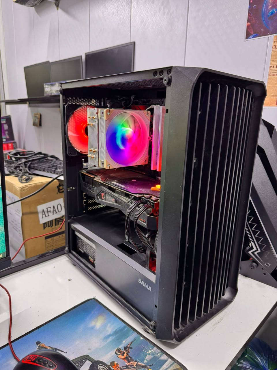 السلام عليكم ❤️

تجمعية مرتبة كل القطع براندات قوية : 

CPU : I7 9700KF 5.0GHZ
 
Cooler Mass 120ML RGB

M.B : Z370 ASUS TUF GAMING

RAM 16GB DDR4 (8×2) Kllisre

GPU : RTX 2080 TI Aorus 11GB RGB

Storage : SSD128-HDD 1TB

PSU 750W Mass 80% Plus Bronze 

CASE Sama + 4FAN RGB

قطعة حلوة مرتبة ومفحوصة نظافتها حلوة والسعر مميز

السعر 700 ألف فقط ❤️

ضمان شهر كامل 💯

للحجز مراسلة الصفحة فقط 

متوفر توصيل لجميع المحافظات


**إذا كنت صاحب هذا الإعلان وتريد حذفه لأي سبب، رجاءا أرسل رسالة إلى الدعم الفني**