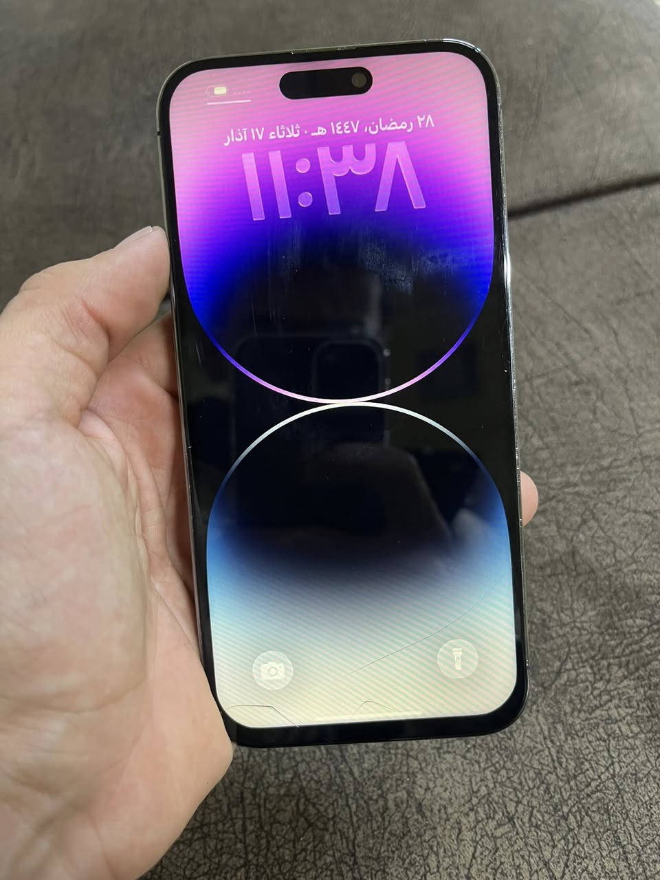 البيع فقط بدون مراوس

آيفون 14 برو ماكس 

لون بنفسجي 

ذاكره 256 

بطاريه 76 

دبل سيم كارت 

نموذج Za

جهاز فقط شاشه مبدل وبيها فطر موضح ب صوره 

سعر 450 

مكان موصل لأيسر 

*********** 
***********
