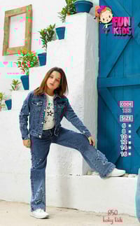 خامة جينز • تيشرت قطن • مقاسات 6-16