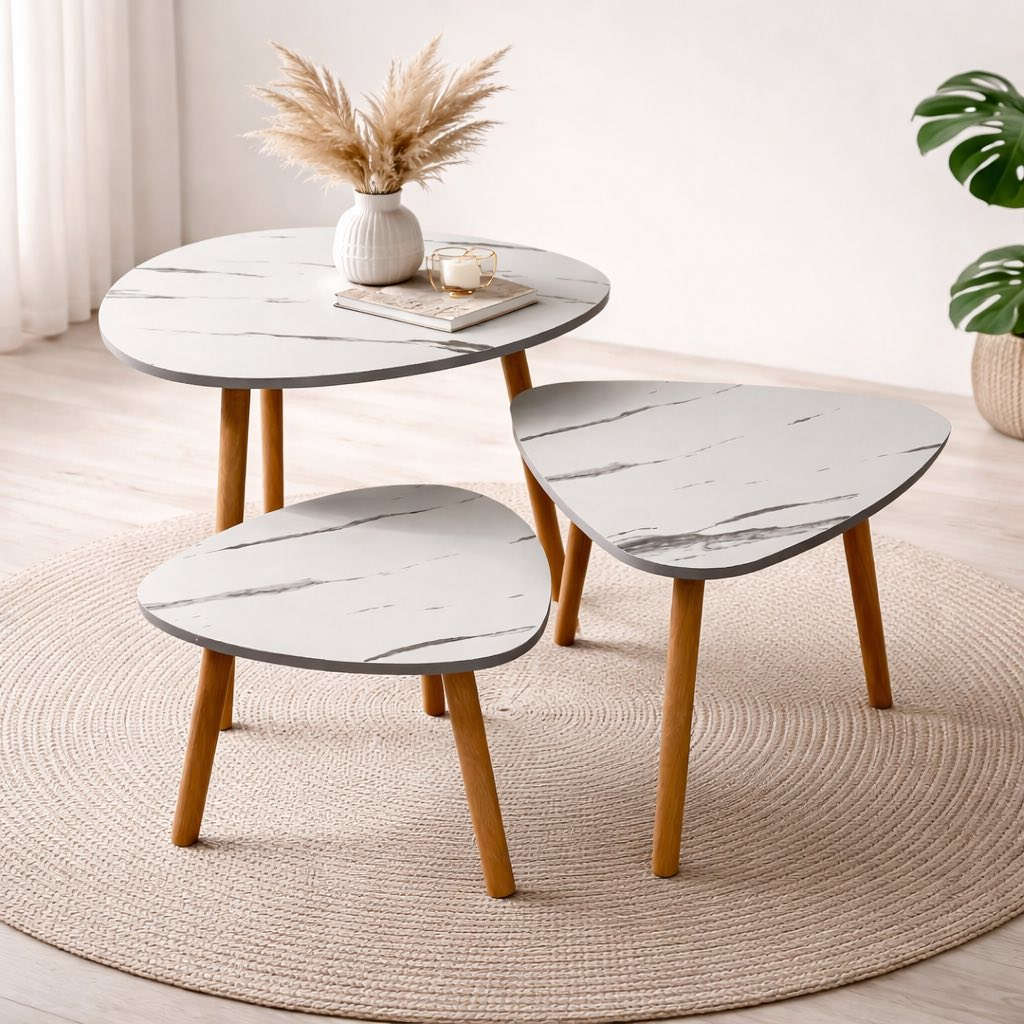 - طقم طاولات مودرن عدد3 بتصميم رخامي أنيق وأرجل خشبية

. تصميم عصري وجذاب: هذا الطقم المكون من ثلاث طاولات يتميز بتصميم مودرن يضيف لمسة جمالية راقية على أي غرفة معيشة أو صالة استقبال.

. سطح رخامي ناعم: تتميز الأسطح بنمط رخامي أبيض مع عروق سوداء أنيقة، مما يمنحها مظهرًا فاخرًا وعصريًا.

. أرجل خشبية ثابتة ومتينة: الأرجل مصنوعة من الخشب الصلب باللون الطبيعي، مما يوفر ثباتًا جيدًا وقدرة تحمل قوية، ويتناغم بشكل جميل مع السطح الأبيض.

. مرونة الاستخدام: يمكن استخدام الطاولات معًا كطقم واحد أنيق ومتدرج في الارتفاع، أو بشكل منفصل كطاولات جانبية أو طاولات خدمة متعددة الأغراض.

الابعاد: الطاولة الكبيرة 51*60 سم
           الطاولة الوسطى 41*45 سم
           الطاولة الصغيرة 31*40 سم

بسعر 40 الف توصيل مجانا لكل محافظات
#اكسبلور
#اكسبلور_فولو
#العراق
#تفاعلكم
#طاولات
#طبلات
#fry
#r
#عراقين


**إذا كنت صاحب هذا الإعلان وتريد حذفه لأي سبب، رجاءا أرسل رسالة إلى الدعم الفني**