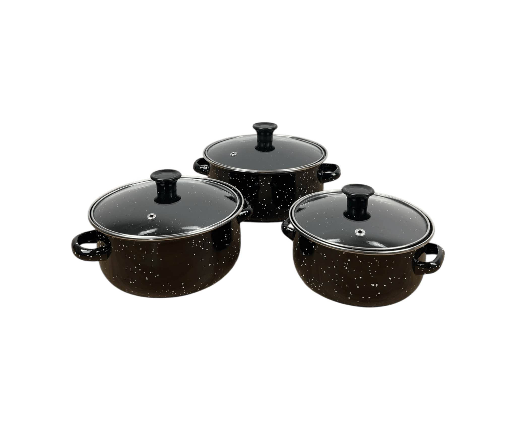 سيت قدور طبخ إيناميل ثلاثي مع أغطية زجاج  السعر 25.000 سيت مكوّن من 3 قدور بأحجام مختلفة لتغطية جميع احتياجات الطبخ.
مصنوع من معدن مطلي بطبقة إيناميل مقاومة للحرارة وسهلة التنظيف.
أغطية زجاجية شفافة مع فتحة بخار لمتابعة الطهي دون رفع الغطاء.
توزيع متوازن للحرارة يساعد على طهي متجانس.
مقابض جانبية متينة لسهولة الحمل والاستخدام.
تصميم منقّط أنيق باللون الأسود يناسب جميع المطابخ.
المقاسات:
الكبير: قطر 20 سم – ارتفاع 9 سم
الوسط: قطر 18 سم – ارتفاع 8.5 سم
الصغير: قطر 16 سم – ارتفاع 8 سم
قياس الكارتون: 20 × 20 × 17 سم بغداد, العراق


**إذا كنت صاحب هذا الإعلان وتريد حذفه لأي سبب، رجاءا أرسل رسالة إلى الدعم الفني**