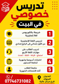 حي البنوك تدريس خصوصي  مدرسة و مدربة لغة انكليزية