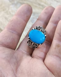 فيروز أمريكي أزرق صياغة يدوية قياس الخاتم 28 سعر الخاتم 60الف نهائي بد...