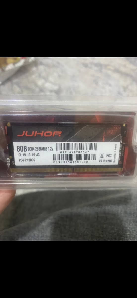 السلام عليكم رامات لابتوب  عدد 2 ..الاول ddr4 الحجم 16 كيكا التردد3200والثاني ddr4 الحجم 8 كيكا التردد 2666 .. السعر القطعتين 110 الف


**إذا كنت صاحب هذا الإعلان وتريد حذفه لأي سبب، رجاءا أرسل رسالة إلى الدعم الفني**