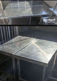 اغراض مطعم للبيع  ميز ستانلس ستيل تركي عدد ٢  قياس الواحد مترين x ٧٠ 0...