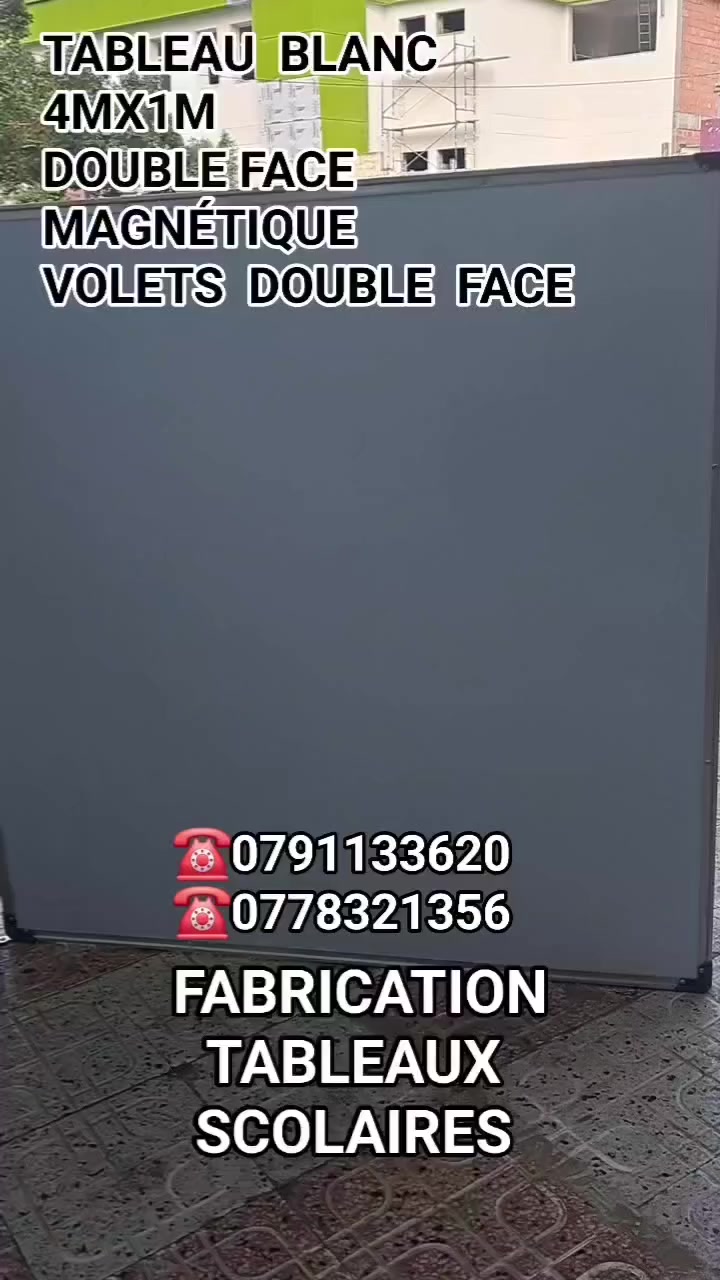 سبورات مدرسية تجمع بين الجودة والمتانة والسعر المناسب، مصنعة من مواد عالية الجودة والإستدامة، مع سطح كتابة ناعم وسهل التنظيف و إطار قوي ومثبت ، تأتي بأحجام متنوعة لتلبية مختلف الإحتياجات.

التوصيل متوفر في كل الولايات.
البيع بالجملة.
للإتصال و الإستفسارات:
☎️  0791133620
☎️  0778321356
العنوان : بودواو -بومرداس-


**إذا كنت صاحب هذا الإعلان وتريد حذفه لأي سبب، رجاءا أرسل رسالة إلى الدعم الفني**