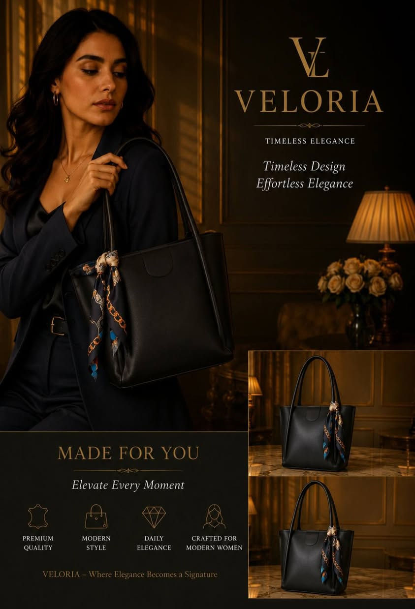 ✨ مرحباً بكم في VELORIA ✨
حيث تلتقي الأناقة بالفخامة في كل تفصيل 🖤
نقدم لكم تشكيلة مختارة من الحقائب النسائية التركية عالية الجودة، بتصاميم عصرية وخامات فاخرة تمنحك إطلالة راقية في كل مناسبة.

السعر 15 الف دينار عراقي
توصيل جميع محافظات العراق 3 الف
للحجز تواصل دايركت 
او الاتصال ***********
