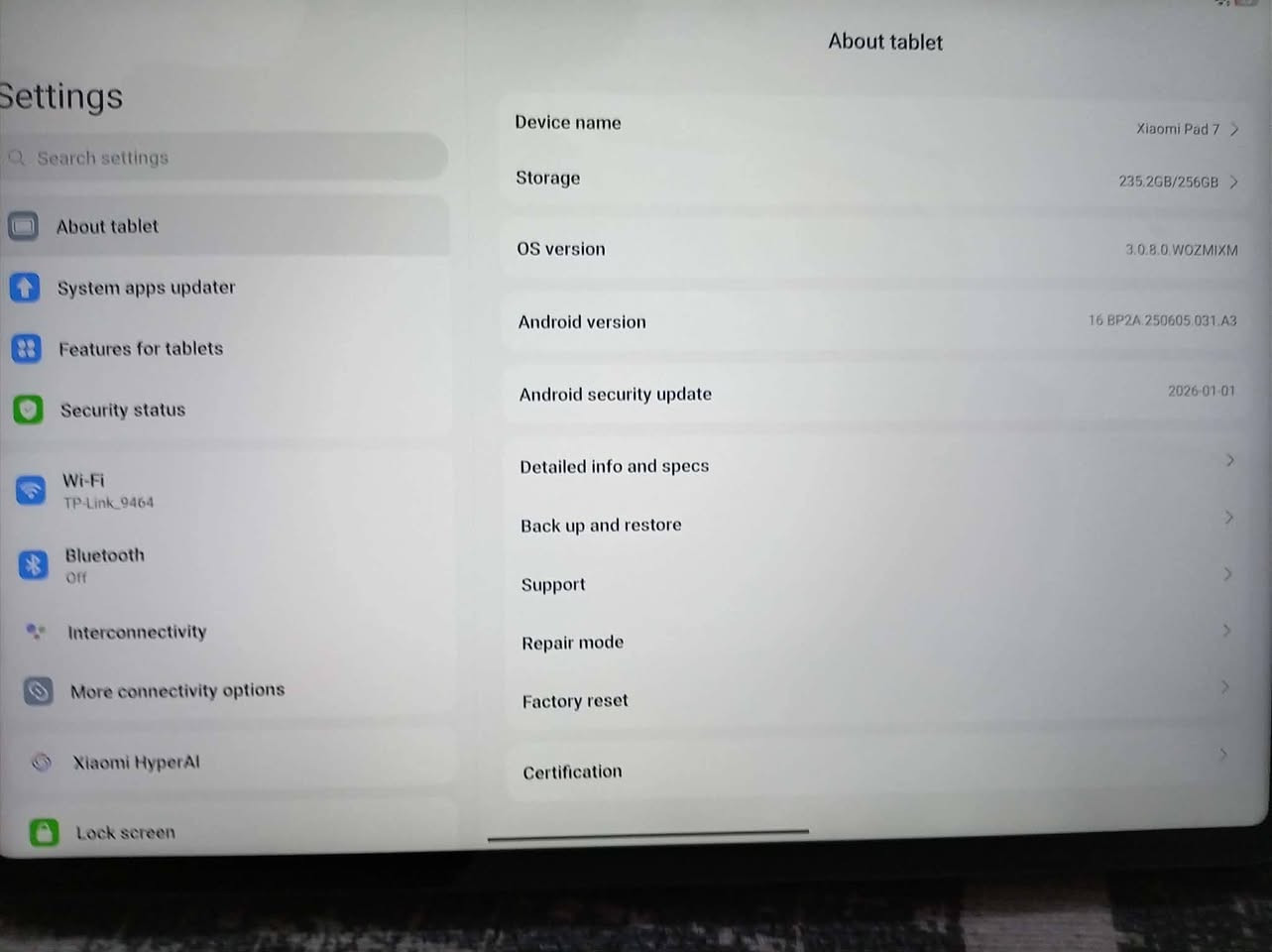 ايباد Xiaomi Bad 7 للبيع
مساحه 256
رام 12
نضافه فول
ببجي 90فريم واداء سلس كلش بل ببجي وباقي الالعاب
شاشه 144هرتز
معالج /Snapdragon 7+ Gen 3
السعر 375 وبي مجال لشراي تواصل خاص


**إذا كنت صاحب هذا الإعلان وتريد حذفه لأي سبب، رجاءا أرسل رسالة إلى الدعم الفني**