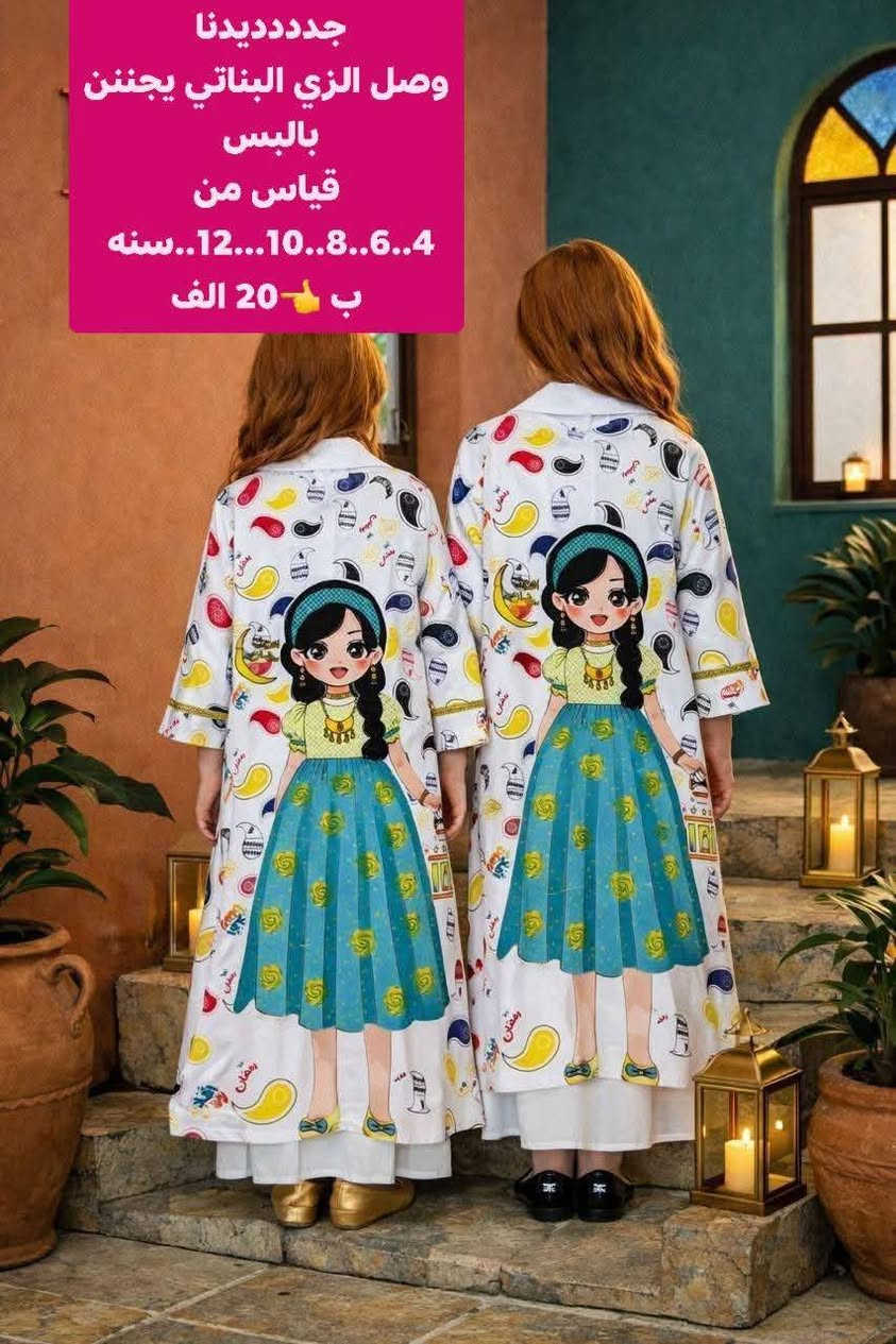 اللهم صل على محمد وآل محمد 
جدددديدنا 
وصل الزي البناتي يجننن بالبس 
قياس من 4..6..8..10...12..سنه 
ب 👈20 الف


**إذا كنت صاحب هذا الإعلان وتريد حذفه لأي سبب، رجاءا أرسل رسالة إلى الدعم الفني**