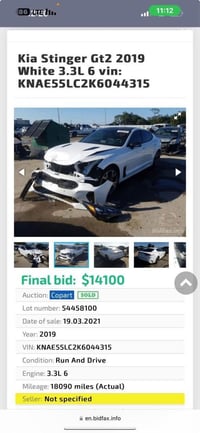 ▪️مرقمه اربيل حرة  ▪️Kia ستينكرgt2 ▪️ موديل 2019 اصل  ▪️وارد أمريكي  ▪...