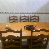 كاونتر خشب صاج • ٣ قطع • ميز طعام