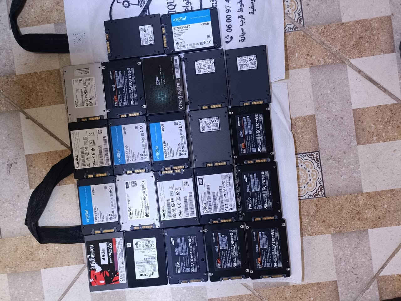30 pyasa 128ssd SATA 150dh.
50 pyasa 256ssd SATA 250dh
30 pyasa 500g SATA 400dh 
30 pyasa 1tb hdd 3,5 380dh 
5 pyasat 2tb hdd 3,5 600dh 
6 pyasat 500g hdd 2,5 100dh
3 pyasat 1tb hdd 2,5 350dh 
1 pyasa 640g hdd 2,5 150dh 
30 M2 128g 90dh
15 M2+NVME 256g 240dh 
6 pyasat 500g nvme 450dh
0600974922 المحل في اليوسفية وكندير توصيل


**إذا كنت صاحب هذا الإعلان وتريد حذفه لأي سبب، رجاءا أرسل رسالة إلى الدعم الفني**