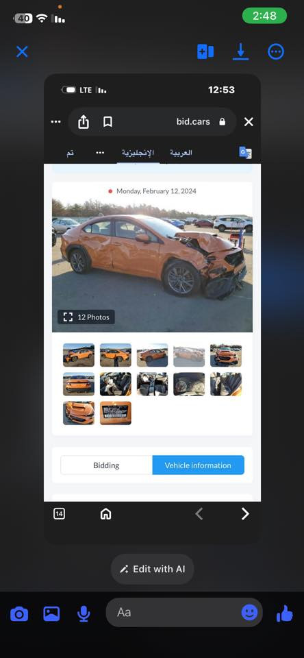 السلام عليكم
سوبارو wrx موديل 2022
ماشيه 28 الف كم 
محرك 2500 توربو 
مكاني حي الجامعة 
السعر 158

***********
