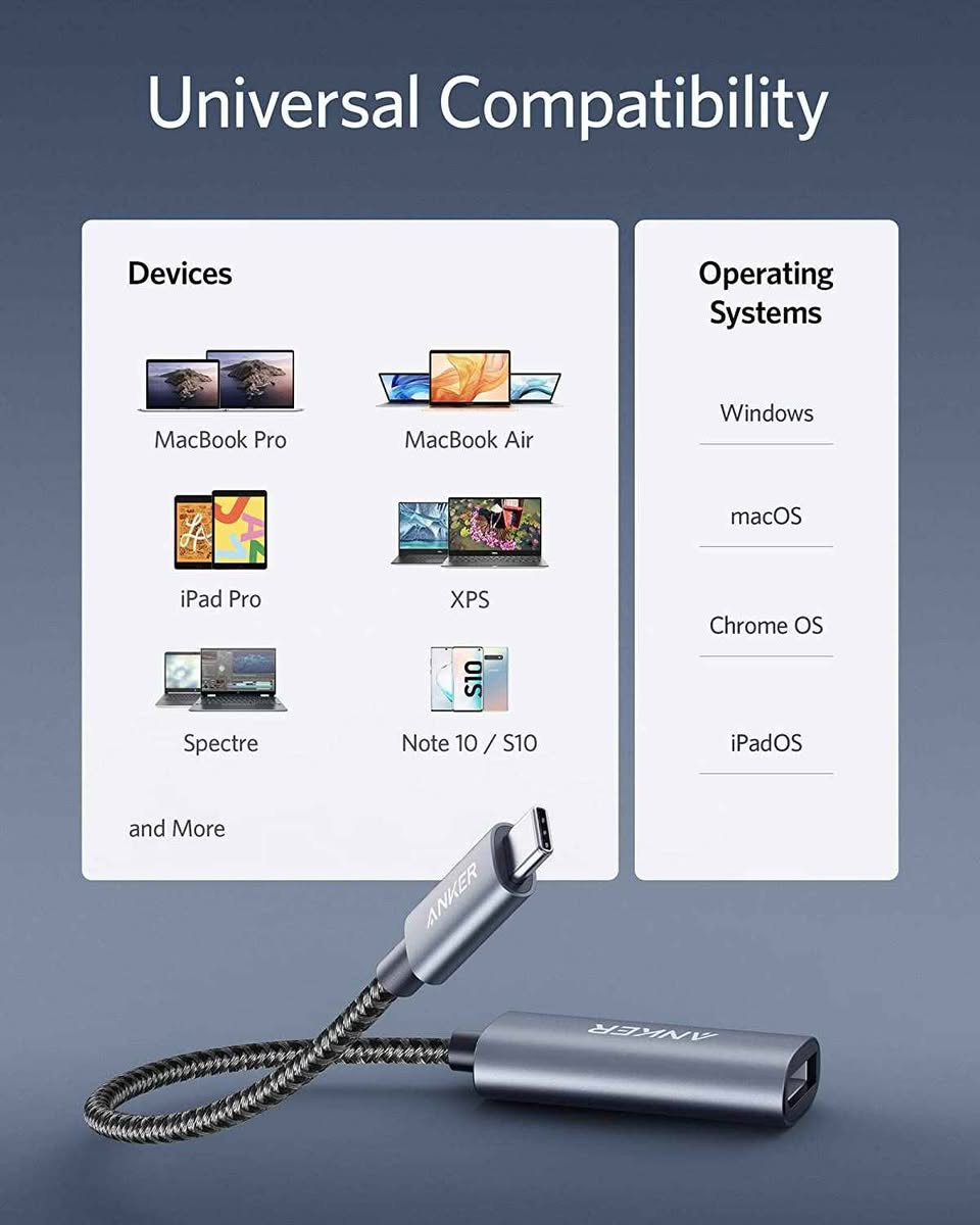 English  |  کوردی  |  عربي 

اسم المنتج: تحويلة من Type-C إلى DisplayPort ماركة Anker
العلامة التجارية: Anker
اللون: كما هو موضح في الصور 
العدد: 1
الحالة: جديد بدون علبة
السعر: 14 الف دينار 

متوفر توصيل لكل أنحاء العراق 🚕🚀🌀

⛔ مواصفات المنتج:-

يدعم منفذ DisplayPort واحد بدقة 4K بمعدل 60 هرتز
منفذ DisplayPort (HDMI / HDR / HDCP): HDMI 2.0 / N / HDCP 2.2
التوافق:
MacBook Pro (2017 / 2018 / 2019 / 2020)
MacBook Air (2018 / 2019 / 2020)
iPad Pro (2018 / 2019 / 2020)
XPS (13 بوصة / 15 بوصة)
Spectre Laptop
Surface Laptop 3
الأجهزة غير المتوافقة: Nintendo Switch 
----------------------------------------------------------

ناوی بەرهەم: Anker Type-C بۆ DisplayPort Adapter
 مارکە: ئەنکەر
 ڕەنگ: وەک لە وێنەکاندا دیارە
 بڕی: 1
 مەرج: نوێ، بێ سندوق
 نرخ: 14 هەزار دیناری عێراقی

 گەیاندن لە سەرتاسەری عێراق بەردەستە 🚕🚀🌀

 ⛔ تایبەتمەندییەکانی بەرهەم:

 پشتگیری لە یەک دەرچەی DisplayPort دەکات بە ڕوونی 4K لە 60Hz
 دیسپلەیپۆرت (HDMI/HDR/HDCP): HDMI 2.0/N/HDCP 2.2
 گونجان:
 ماکبۆک پرۆ (2017/2018/2019/2020)
 ماکبۆک ئایر (٢٠١٨/٢٠١٩/٢٠٢٠)
 ئایپاد پرۆ (2018/2019/2020)
 XPS (13 ئینج/15 ئینج)
 لاپتۆپی سپێکتەر
 لاپتۆپی ڕووکار 3
 ئامێرە ناتەباکان: سویچی نینتێندۆ ----------------------------------------------------------
Product Name: Anker Type-C to DisplayPort Adapter
Brand: Anker
Color: As shown in the pictures
Quantity: 1
Condition: New, without box
Price: 14,000 Iraqi Dinars

Delivery available throughout Iraq 🚕🚀🌀

⛔ Product Specifications:

Supports one DisplayPort port with 4K resolution at 60Hz
DisplayPort (HDMI/HDR/HDCP): HDMI 2.0/N/HDCP 2.2
Compatibility:
MacBook Pro (2017/2018/2019/2020)
MacBook Air (2018/2019/2020)
iPad Pro (2018/2019/2020)
XPS (13-inch/15-inch)
Spectre Laptop
Surface Laptop 3
Incompatible Devices: Nintendo Switch  ---------------------------------------------------------- بغداد, العراق


**إذا كنت صاحب هذا الإعلان وتريد حذفه لأي سبب، رجاءا أرسل رسالة إلى الدعم الفني**