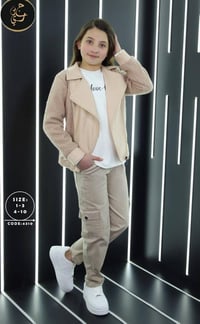 طقم بناتي شتوي • قماش بوكليه • مقاسات 1-2-3/4-6-8-10