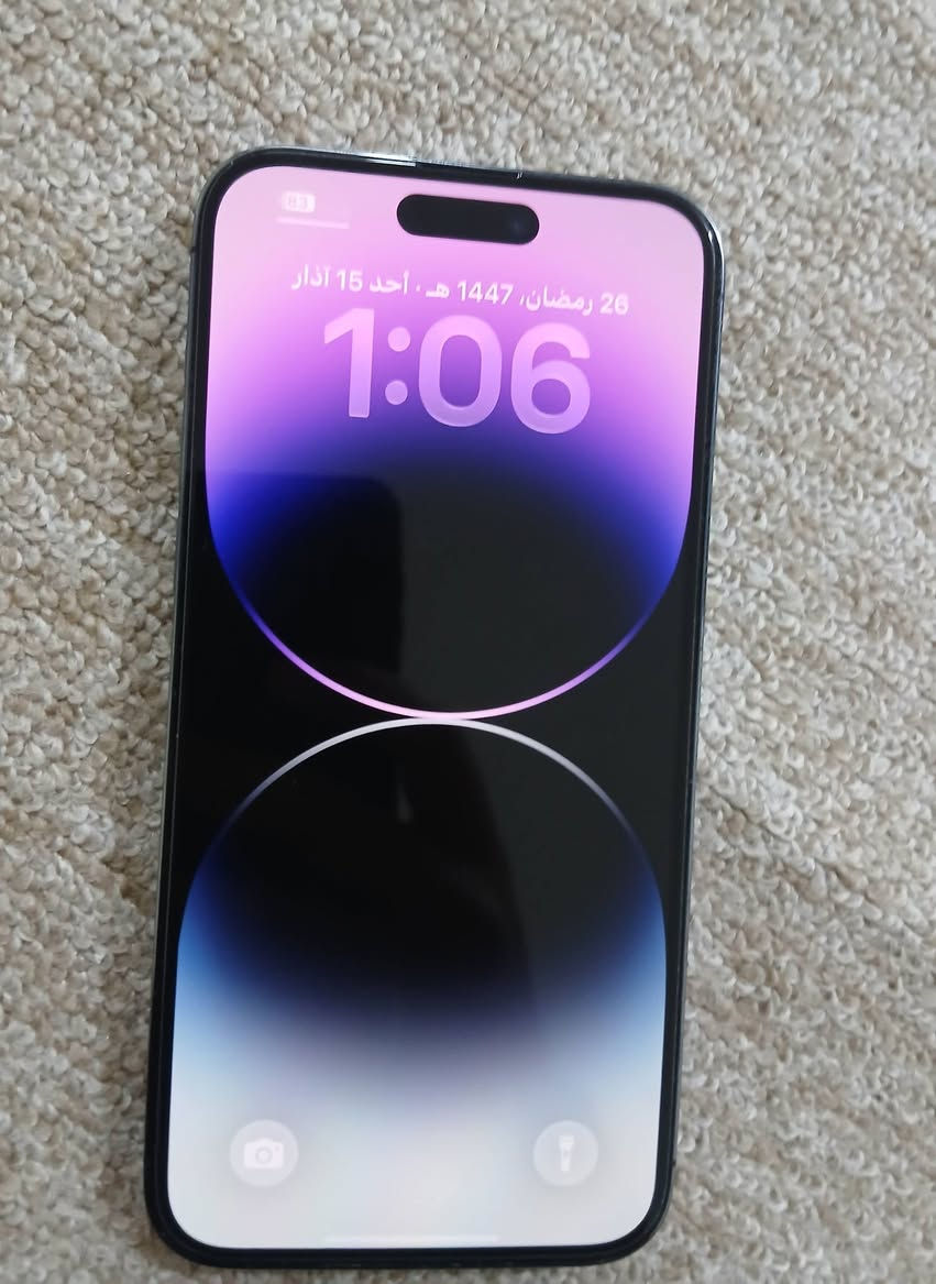 سلام عليكم
ايفون 14 برو ماكس (ماستر) ذاكرة 256 بطارية 84% 
مكفول شرط الفحص مكاني بابل مركز مدينة 
***********
السعر 925 وبي مجال بسيط
