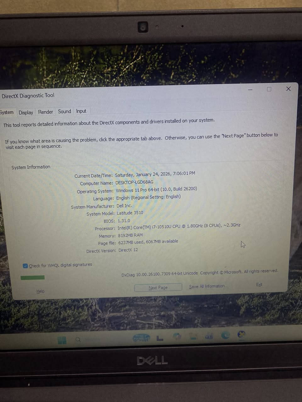 السلام عليكم للبيع لابتوب ديل نضيف جداً
مواصفات 

i7 جيل عاشر 

كارت شاشه منفصل mx230 2g

رام 8g

Ssd128

Hdd 1t

كيبورد ضوئي 

غراضه كامله كارتون وشاحنه 

السعر 475 وبيها مجال 

العنوان بابل الحله شارع ٤٠ 

رقم الهاتف ***********
