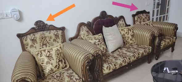 طخم رئاسي ( ٩ مقاعد) نظافة ٨٥ ٪ كما موضح بالصور 
كوشات كاملة / مخدات حيل نظيفة 
بييه مشكلة فقط بالتوج
١/  ( اللي بالبرتقالي) مكسور ويمكن تصلحيه بس اريد ابيع وابين العيب بييه
٢ / ( اللي بالاصفر ) تاج مكسور وضايع
السعر ٣٥٠٠٠٠   وبييه مجال بسيط
للاستفسار  / *********** موصل
